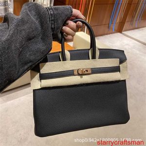 Borse in vera pelle Borsa di lusso Trusted 2024 Nuova marea Strato di vacchetta Modello litchi Borsa in platino Togo Borsa da donna Borsa a tracolla una spalla Grande con LOGO HBW2