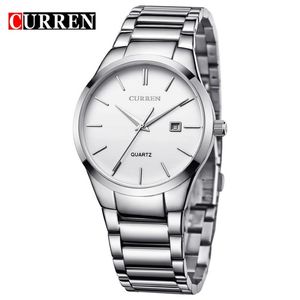 Curren Luxury Classic Fashion Business Men WatchesディスプレイQuartz-WatchWリストウォッチステンレス鋼の男性時計Reloj hombre267d