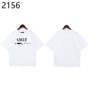 2024 Herren T-Shirts Damen Amaris Designer bedruckte Tops T-Shirts Mode Mann T-Shirt Qualität Baumwolle Casual Kurzarm Luxus Hip Hop Streetwear T-Shirts A miris WHITE ak