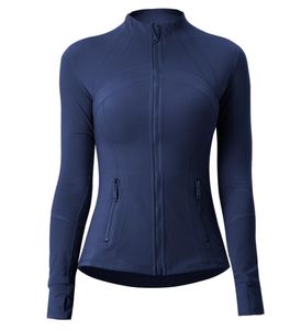 Lu Yoga Jacket Kvinnors träning Sportrock Fitness Jacket Sport Snabbt Dry ActiveWear Top Solid Zip Up Sweatshirt Sportkläder Gymkläder