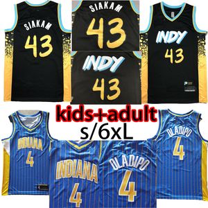 24 43 Black City Edition No. 31 Miller No. 0 New Season Vintage Stripes Tri-Color Patchwork City Edition Embroidered Basketball Clothes 4# Oladipo New City Blue Jersey