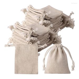 Jewelry Pouches Small Burlap Bags With Drawstring 3X4inch Gift Little Reusable To Store Tea Sachet