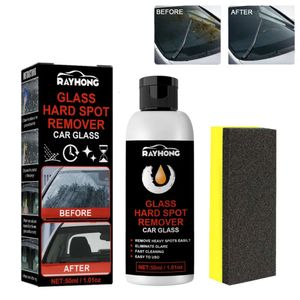 Car Glass Oil Film Remover Polishing Coating Paste Set with Cleaning Sponge Windshield Rainproof Anti-fog Maintenance Agent