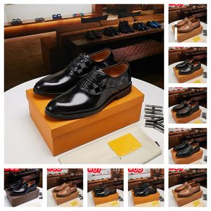 40modellföretag Casual läderskor för män Fashion Men's Formal Shoes Office Men Designer Dress Shoes Breattable Male Oxford Shoes Storlek 38-47