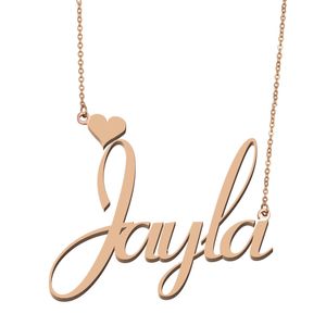 Ожерелья с именем Jayla, кулон на заказ, персонализированный для женщин, девочек, детей, лучших друзей, подарки для матерей, позолоченная нержавеющая сталь 18 карат