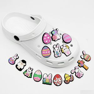 Cartoon Accessories Girls Easter Bunny Charms Wholesale Childhood Memories Funny Gift Shoe Pvc Decoration Buckle Soft Rubber Clog Dr Dhxl3