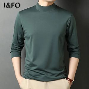 Autumn and Spring Fashion Casual Stand Collar Oversized Mens TShirt for Quick Drying Luxury Clothing LongSleeved 240219