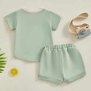 Kleidungssets Baby Mädchen Shorts Set Kleinkind Sommerkleidung Kurzarm Basic Baumwoll-T-Shirts Top und neutrales Outfit
