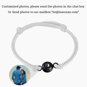 Bracelets Personalized Circle Photo Projection Bracelet Couples Christamas Day Gift Custom Jewelry Birthday Lover Family Memory Keepsake