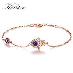 Bangles Kaletien Lucky Fatima Hamsa Evil Göz El Göz At Toynak 925 Kadınlar için Gümüş Bilezikler