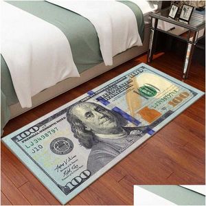 Tapetes 100 dólar tapete tapete entrada libra eur bill corredor papel dinheiro loung sala de estar quarto casa gota entrega dhyp7