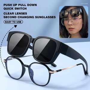Солнцезащитные очки 2024, поляризационные очки с накладным покрытием, очки по рецепту, подходят для близорукости, для мужчин и женщин, для водителей автомобилей, большие переносные очки