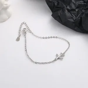 Charm Bracelets 2024 Model Silver Color Aircraft Zircon Chain Bracelet For Women Lobster Clasp Christmas Gift Party Decorations Wear