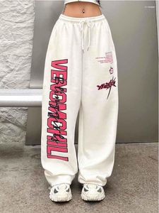 Pantaloni da donna Pantaloni sportivi Y2k da donna Streetwear Pantaloni bianchi da donna Lettera Jogger Baggy High Street Harajuku Pantaloni larghi vintage Hip Hop