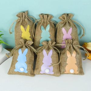 Gift Wrap 24Pcs Natural Linen Burlap Bag Jute Drawstring Bags Candy Chocolate Packaging Easter Kids Party Favors
