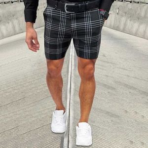 Men's Shorts Mens White Checkered Striped Casual Pants Summer Beach Shorts Suitable for Mens Backpacks and Joggers J240219