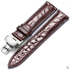 Titta på band Crocodile Leather Strap for Coros Pace 2 Round Apex Pro/Apex 46mm 42mm Band