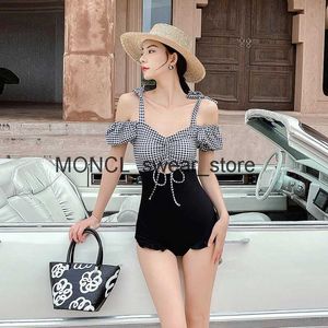 Costumi da bagno da donna stile coreano costume intero scozzese da donna costume da bagno sottile costume da bagno di alta qualità sexy monokini beachwearH2422088