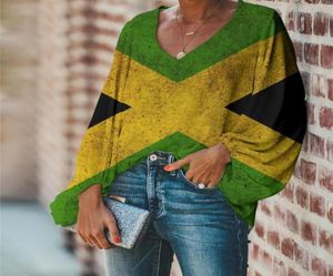 Moda 3D Jamaica Flag Design Women039s Camicetta Casual Camicia allentata da donna Plus Size Ragazze Top a manica lunga 2021 Vetement Femme 3440391