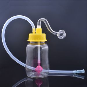 Billig skyddbar resa Plastisk mini dryck flaska bong vatten rör oljerigor vatten rör för rökning för rökning