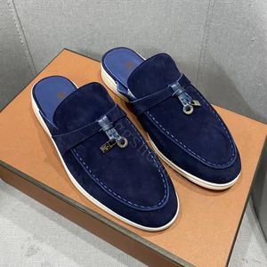 Luxury Mules Loafers LP Summer Charms Walk Suede Women Slippers Shoes Designer Flats Moccasins Fashion Slip On Casual Shoes Deep Ocra Babouche