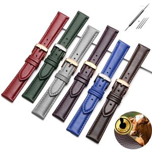 Watch Bands 12 13 14 15 16 17 18 19 20 21 22mm Soft Cow Leather Strap Plain Weave Bracelet With Pin Buckle Leisure