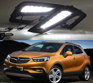 Buick Encore için 1PAIR DRL Opel Mokka 2017 Gündüz Araba LED DRL Gündüz Koşu Foları Sis Kafa Lambası Kapak2911042