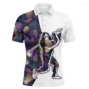 Męskie polo męskie koszule polo Summer Sport Golf 3D Printed Monkey Wzorka Man krótkie rękawy