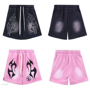 Shorts masculinos Hellstar Shorts Mens Shorts Designer Hellstar Curto Espuma Offset Impressão Flor Casual Solto Marca Hellstar Metal Button Sport Shorts 7873 4649