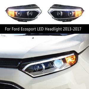 Acessórios do carro lâmpada dianteira luz de circulação diurna streamer sinal de volta para ford ecosport led conjunto do farol 13-17 faróis drl