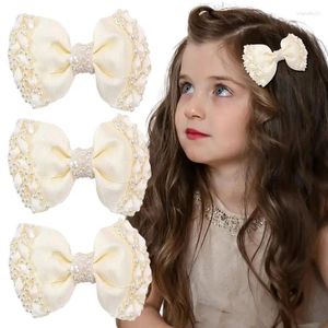 Acessórios de cabelo Ncmama 3.5inch Sweet Girls Pearl Bow Hairpin Cute Shell Bowknote Clip Barrettes Mulheres Headwear Boutique