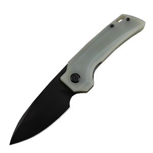 A2240 Outdoor Survival Folding Knife D2 Black Stone Wash Drop Point Blade CNC G10 with Stainless Steel Sheet Handle Ball Bearing Fast Open EDC Knives