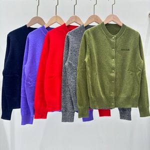 Women Wool Cardigan Jacket Coat Letter Emebroidered Luxury Designer Sweaters Cardigan Spring Casual Elegant Sweater Tops