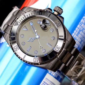 Relógio masculino de luxo superior 116610 movimento automático 40mm safira dial todo preto pulseira aço inoxidável moda cavalheiro Watches298g