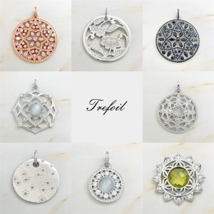 Pendants Pendant Chakra Lotus Peony Flower Fine Women Jewelry Accessories Fit Necklace Trendy 925 Sterling Silver Cubic Zirconia Gift