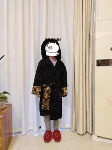 Barn Jacquard Sleepwear Robes Boy Baroque Robe med midjebältet Kids Girls Bath Robe Tjocka klänningar i 7 -11 år