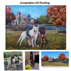 Custom Oil Painting Photo to Canvas Hand Painted Portrait Landscape Artwork High Quality Birthday Gift Personalized