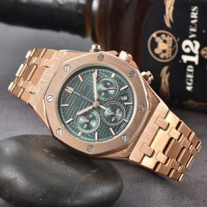 AP Wristwatches رجال الساعات جميع عمل الاتصالات الستة إبر كوارتز مصممة فاخرة معصم مشاهدة حزام الفولاذ المقاوم للصدأ الفولاذ المقاوم للصدأ