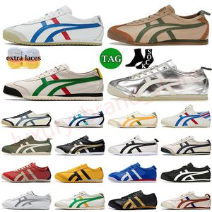 Designer Mens Women Asic Onitsuka Gel NYC Running Shoes Army Trainer Tiger Mexico 66 Slip-On Leather Lace-up Sneakers Gum Sail