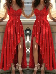 Dress Sexy Women Elegant Red Cocktail Party Evening Chic Gala Graduation Dresses Luxury Formal Occasion Bridesmaid Gown Dress Clothes