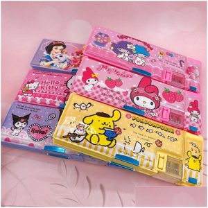 Purse Cartoon Pencil Case Stationery Mti-Functional With Sharpener Childrens School Supplies Kurumi White Dog Ups Drop Delivery Baby Dh2Np