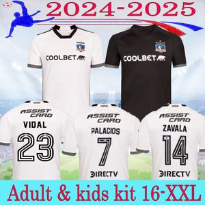 24 25 colo-colo Tüm siyah futbol formaları opazo 2024 falcon lucero suazo costa parraguez solari bolados bland zavala erkek çocuklar kit futbol forma futbol forma