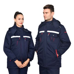 Roupas de inverno reflexivas roupas de trabalho homens mulheres jaqueta quente algodão acolchoado engrossar máquina oficina trabalhador ferroviário jakcet uniforme