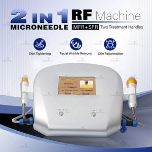 Máquina de microagulhas Radiofrequência Fracionária RF Microagulhamento Dispositivo de aperto de pele Cicatriz de acne Remoção de rugas faciais Levantamento de rosto Equipamento anti-envelhecimento Salão