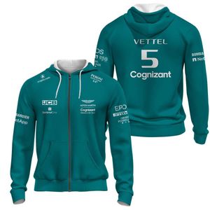 Herrt-shirts rak vår 3D tryckt huva Cardigan tröja F1 Racing Mens Team Clothing 4iv9