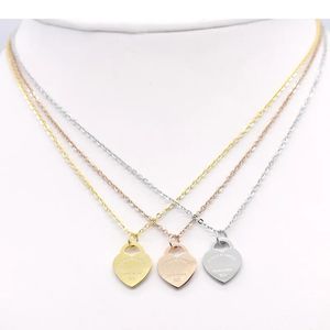 För Tiffancy Womenheart Jewelry Designer Halsband Rose Gold Valentine Day Gift
