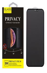 Privacy Antispy Hempered Glass Phone Screen Protector för iPhone 13 12 11 Pro Max XR XS X 8 7 Plus 9H 9D med Back Board Retail6438478