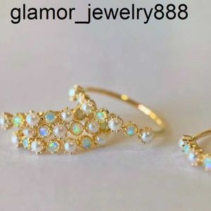 Danyang 925 STERLING Gümüş Yüzük Vintage Pearl Opal Row Ring 18K Altın Yüzük Kadınlar