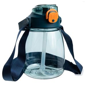 Bottiglia per bottiglie d'acqua con tracolla sportiva trasparente a prova di perdite di grande capacità per palestra di baseball