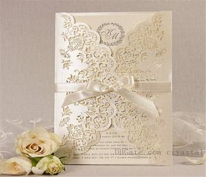 Intricate Lace Beige Laser Cut Day Gatefold Wedding Invitation Handmade Personalized With Ribbon And Envelopes3595626